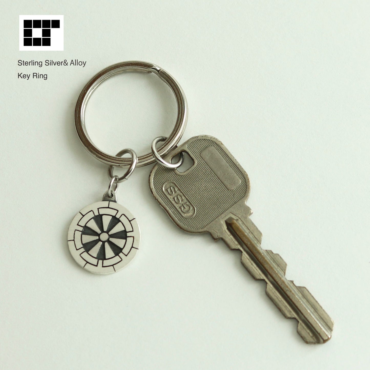 Key Chain - Seven Genji wheel - Japanese clan crest - Key Ring