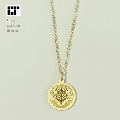 Ivy in a circle - Maruni Tsuta - Japanese Clan Crest Necklace - Kamon - Japanese Mon