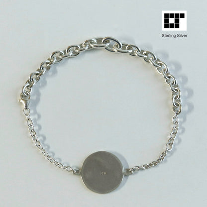 Sterling Silver Bracelet - Kamon - Japanese Clan Crest Bracelet - Tomoe Migi - Three Counter Clockwise Swirls