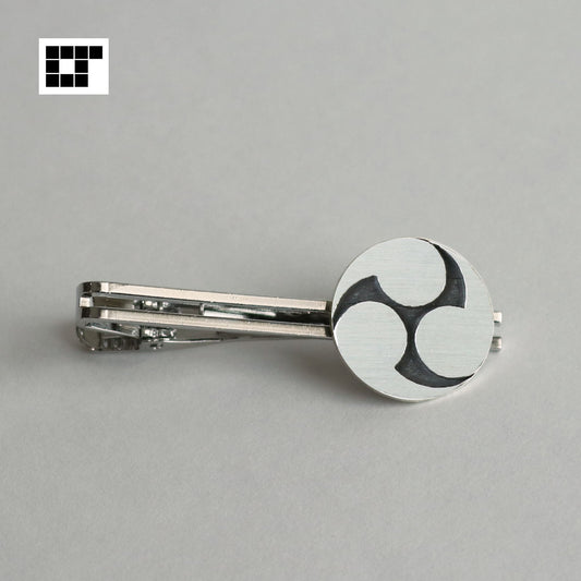 Tie bar - Hidari Mitsu Tomoe - Three Clockwise Swirls - Japanese Clan Crest