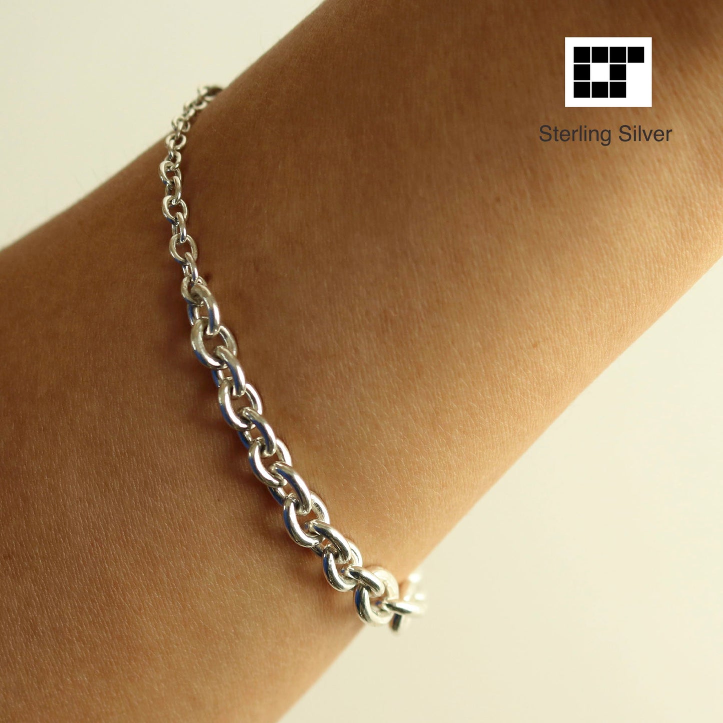 Sterling Silver Bracelet - Kamon - Japanese Clan Crest Bracelet - Tomoe Migi - Three Counter Clockwise Swirls