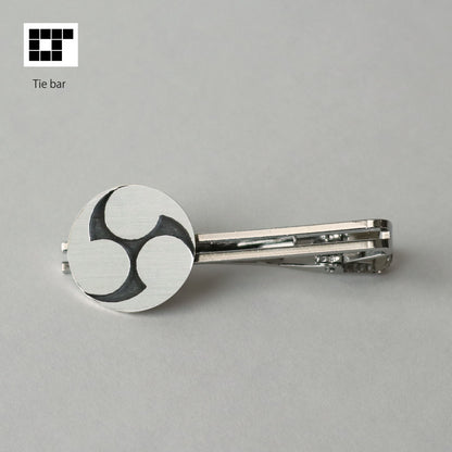 Tie bar - Migi mitsutomoe - Three CounterClockwise Swirls - Japanese Clan Crest