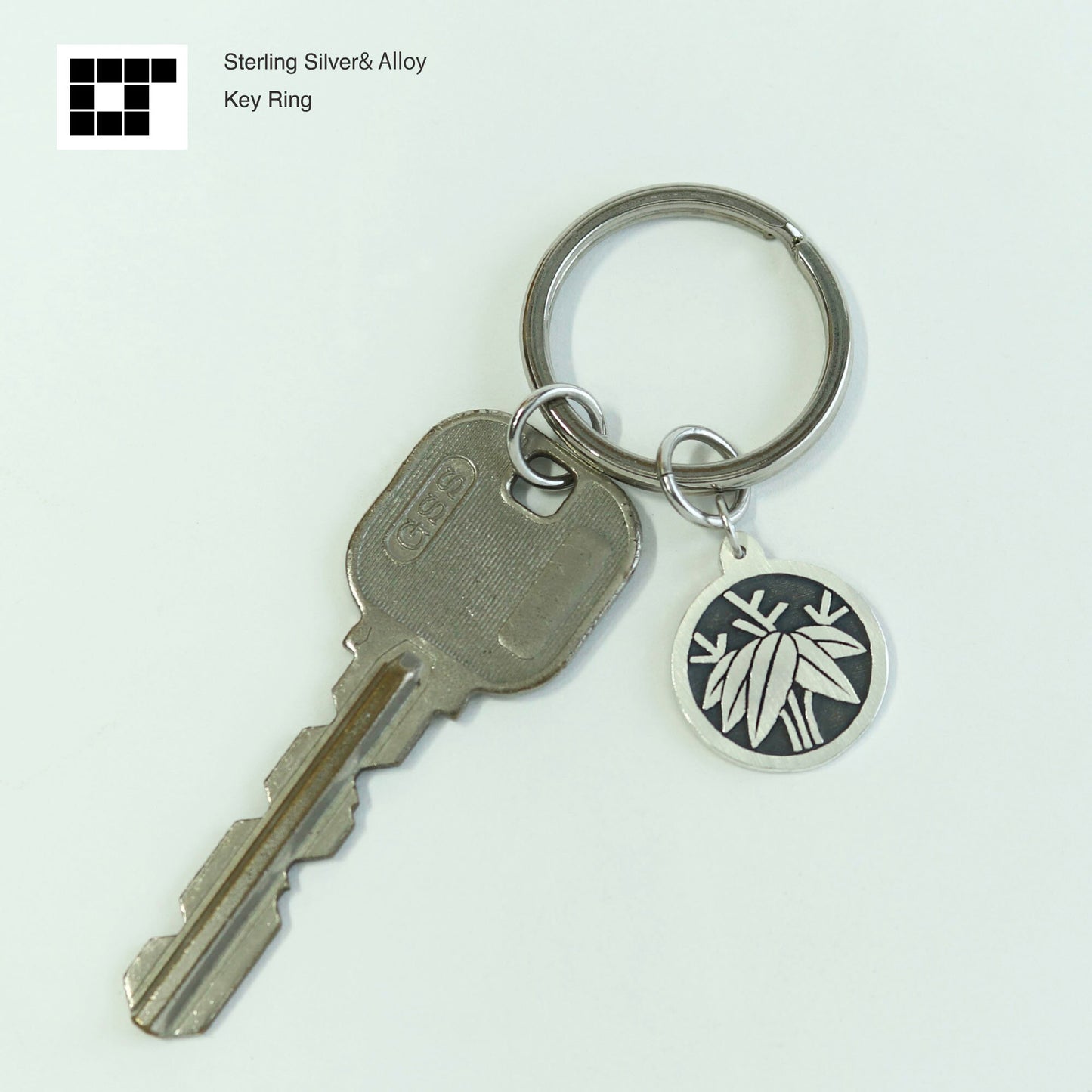 Key chain - Root bamboo in a circle -  Maruni Nezasa - 丸に根笹