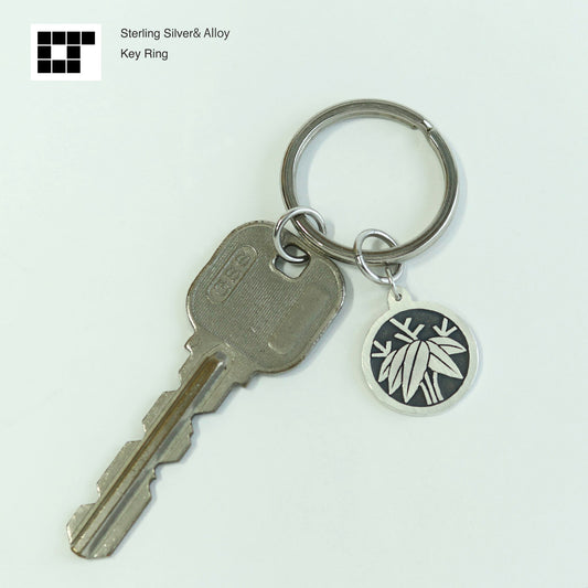 Key chain - Root bamboo in a circle -  Maruni Nezasa - 丸に根笹
