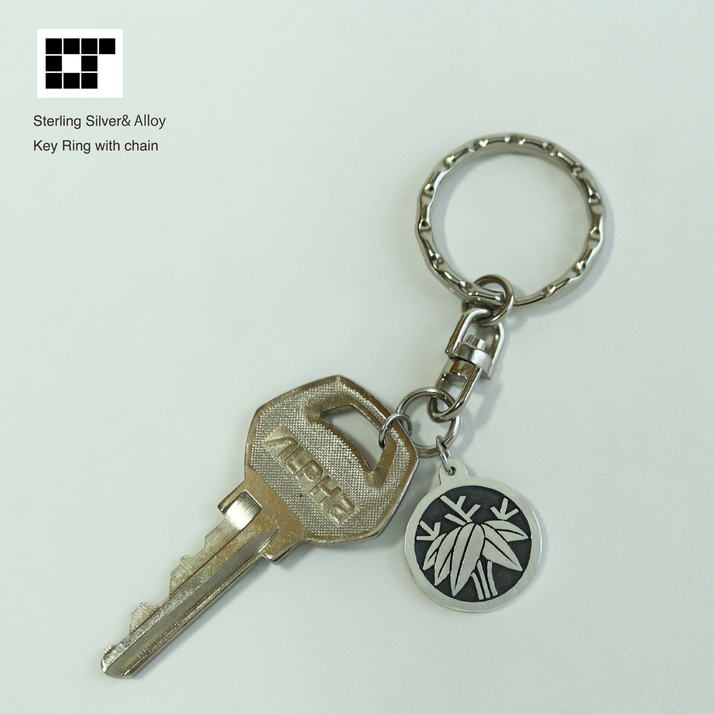 Key chain - Root bamboo in a circle -  Maruni Nezasa - 丸に根笹