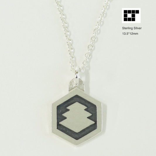 1/2"=13mm Pendant - Ogasawara mon in hexagon - Three story Logenzes in Hexagon