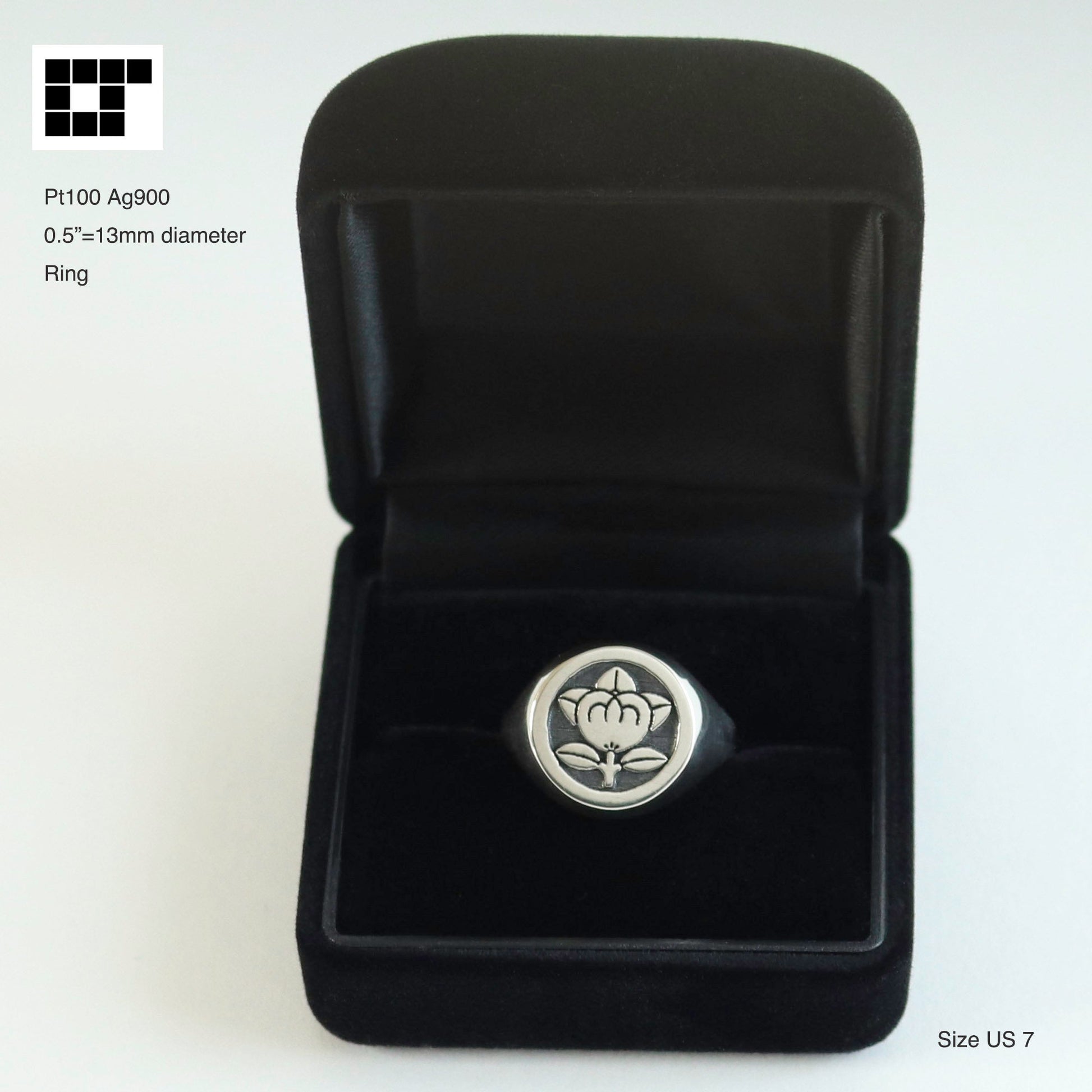 Mandarine Orange in a circle- Small Ring - Japanese Kamon ring