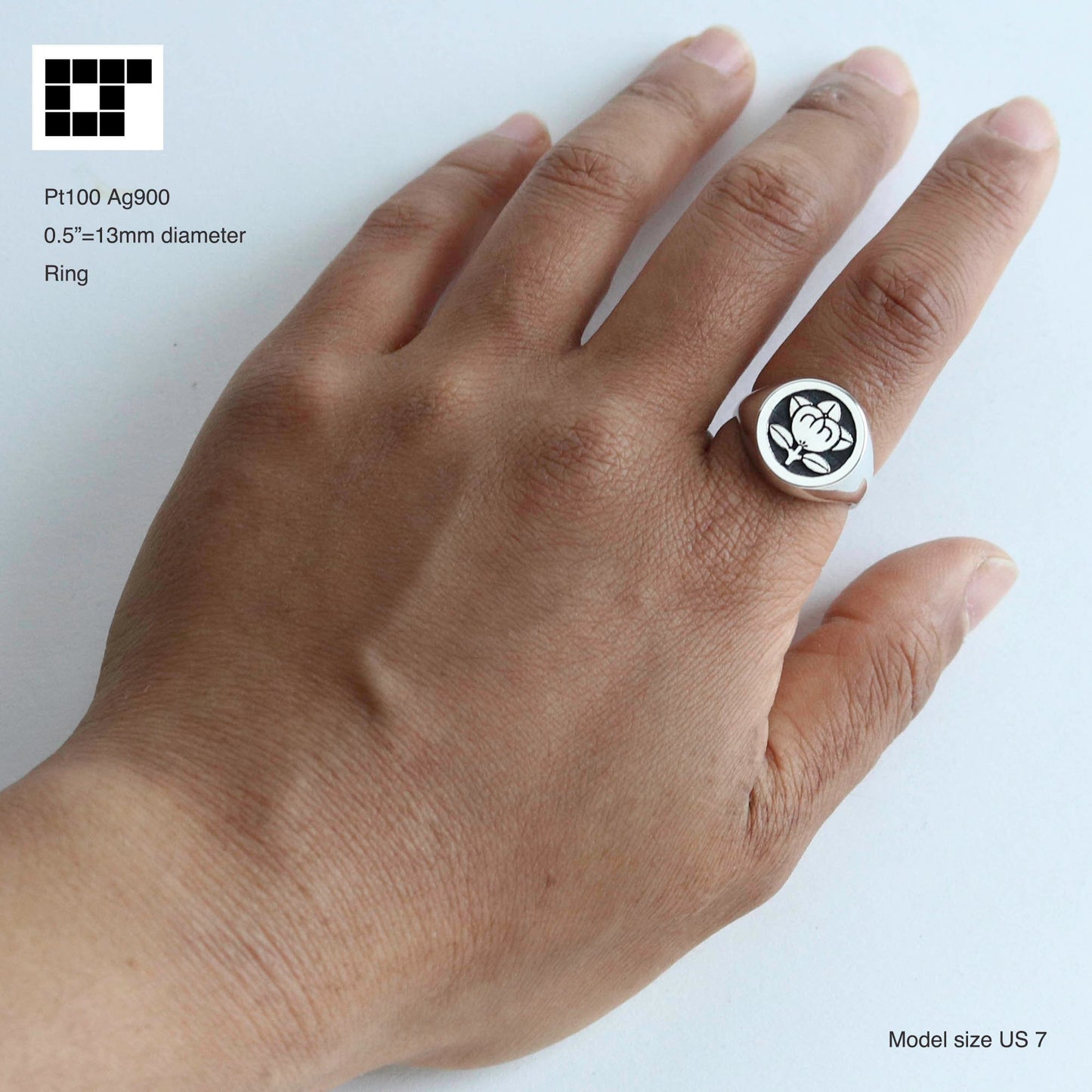 Mandarine Orange in a circle- Small Ring - Japanese Kamon ring