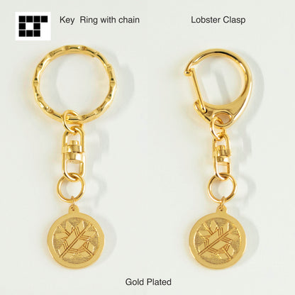 Key chain - Crossing Arrows in a circle - Maruni Chigai Ya - 丸に違い矢