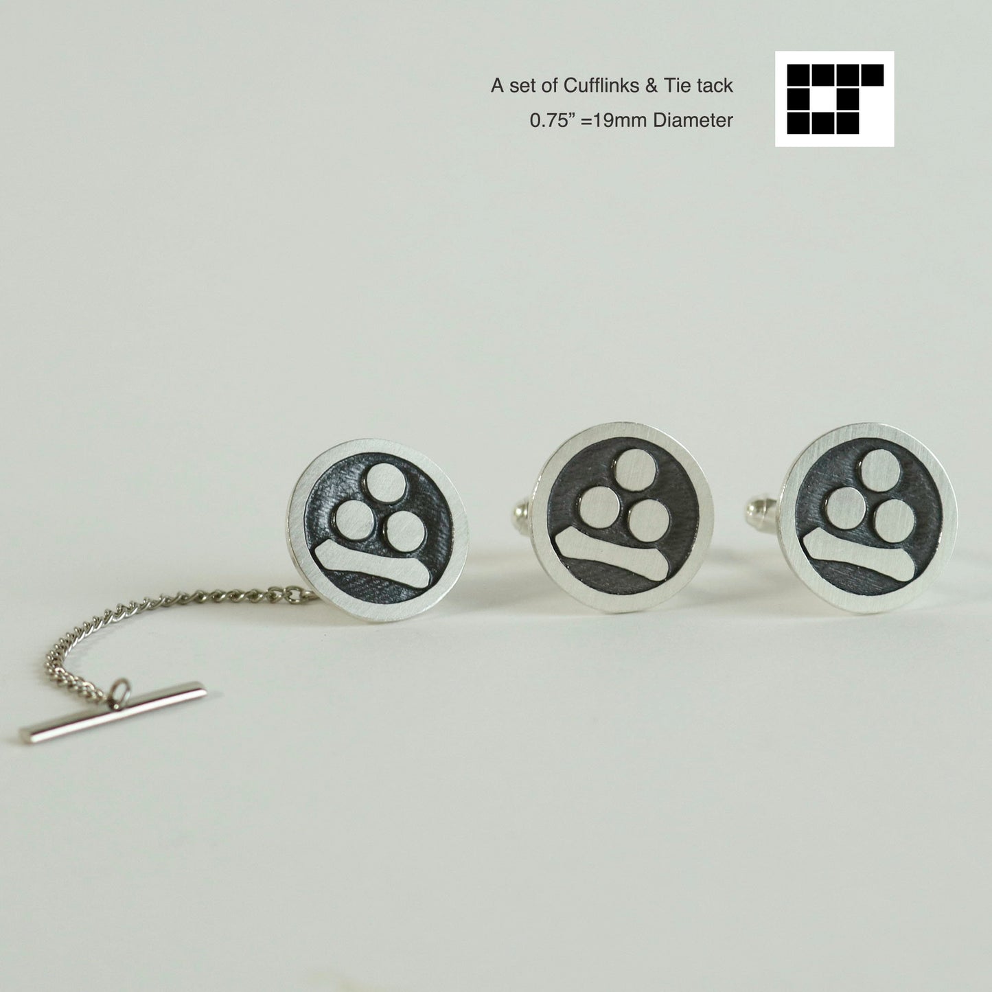 Cufflinks - Watanabe Star in a circle - Maruni Watanabehoshi  -丸に渡辺星