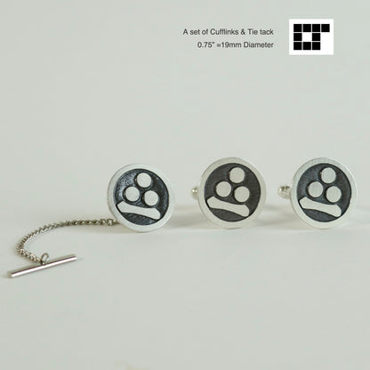 Cufflinks - Watanabe Star in a circle - Maruni Watanabehoshi  -丸に渡辺星