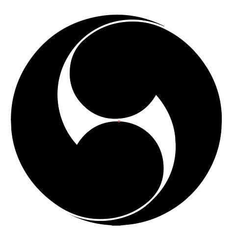 Pendant - Clockwise two swirls - 右二つ巴