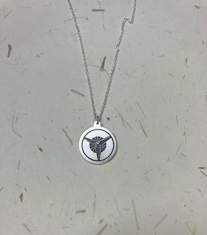 Pendant - Three fans in a circle - 丸に三つ扇