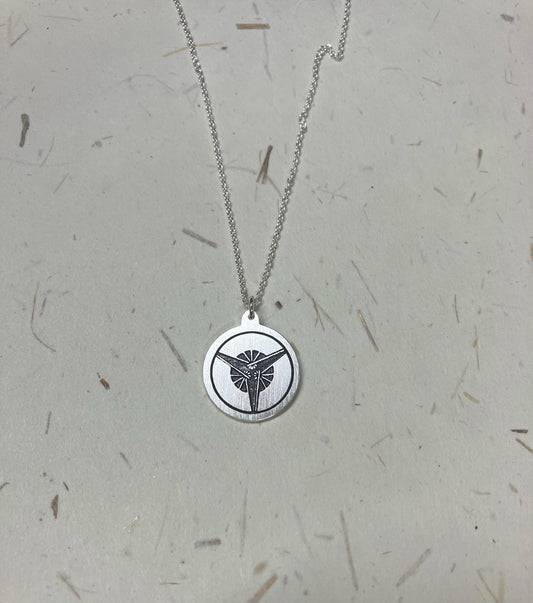 Pendant - Three fans in a circle - 丸に三つ扇