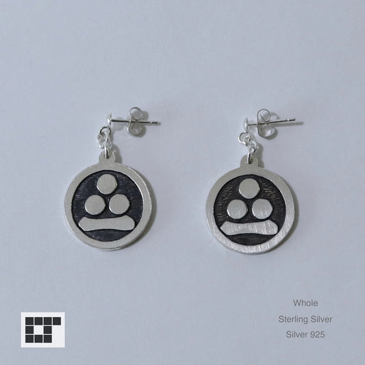 Kamon Earrings - Watanabe star in a circle - Maru ni Watanabehoshi -丸に渡辺星