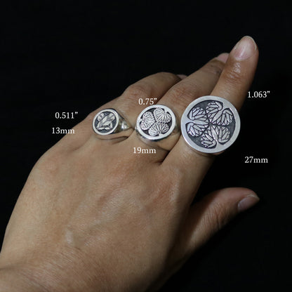 Signet Ring - Mandarine Orange in a circle - 丸に橘